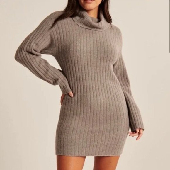 Abercrombie & Fitch Dresses & Skirts - Abercrombie & Fitch Cowl Neck Ribbed Sweater Dress -X Small